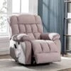 Electric Power Lift Recliner Chair Sofa Armchair With Massage And Heat For Elderly With 2 Side Pockets, USB Ports, Beige