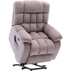 Electric Power Lift Recliner Chair Sofa Armchair With Massage And Heat For Elderly With 2 Side Pockets, USB Ports, Beige 9 Electric Power Lift Recliner Chair Sofa Armchair With Massage And Heat For Elderly With 2 Side Pockets, USB Ports, Beige -Living Room Furniture Store 90731870 3