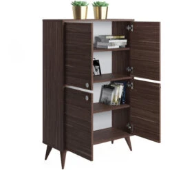 Vega Large Four Door Cabinet - Walnut -Living Room Furniture Store 92199132 5