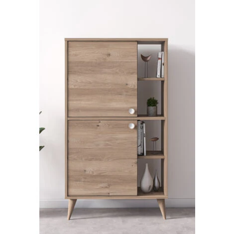 Vega Elevated Cabinet - Oak 3 Vega Elevated Cabinet - Oak