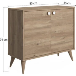 Vega Two Door Closet - Oak -Living Room Furniture Store 92199207 3