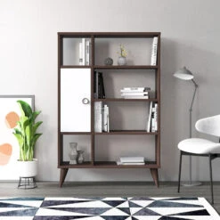 Soho Wide Bookshelf - Walnut -Living Room Furniture Store 92199217 4
