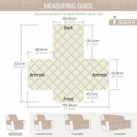 Sofa Slipcovers Slipcover Recliner Chair Slipcover Couch Cover, Reversible Recliner Chair Cover With Adjustable Elastic Strap, Washable Recliner Chair Slipcover Seat Protector 5 Sofa Slipcovers Slipcover Recliner Chair Slipcover Couch Cover, Reversible Recliner Chair Cover With Adjustable Elastic Strap, Washable Recliner Chair Slipcover Seat Protector - Image 3