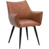 Modern Accent Chair In PU Leather Armchair With Sturdy Metal Legs For Living Room, Brown 1 Modern Accent Chair In PU Leather Armchair With Sturdy Metal Legs For Living Room, Brown -Living Room Furniture Store 92458921 1
