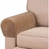 Thick Velvet Stretch Armrest Covers For Chairs And Sofas Armchair Slipcovers Sofa Arm Covers Non-Slip Sofa Armrest Covers Camel) -Living Room Furniture Store 93516635 1