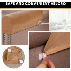 Thick Velvet Stretch Armrest Covers For Chairs And Sofas Armchair Slipcovers Sofa Arm Covers Non-Slip Sofa Armrest Covers Camel) 10 Thick Velvet Stretch Armrest Covers For Chairs And Sofas Armchair Slipcovers Sofa Arm Covers Non-Slip Sofa Armrest Covers Camel) -Living Room Furniture Store 93516635 4