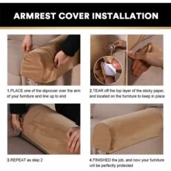 Thick Velvet Stretch Armrest Covers For Chairs And Sofas Armchair Slipcovers Sofa Arm Covers Non-Slip Sofa Armrest Covers Camel) 11 Thick Velvet Stretch Armrest Covers For Chairs And Sofas Armchair Slipcovers Sofa Arm Covers Non-Slip Sofa Armrest Covers Camel) -Living Room Furniture Store 93516635 5
