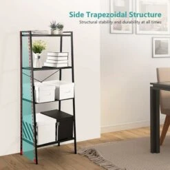 EMKE Freestanding Storage Shelves Black Ladder Shelf Shelves Storage For Living Room Bedroom Kitchen Balcony, Easy To Assemble 10 EMKE Freestanding Storage Shelves Black Ladder Shelf Shelves Storage For Living Room Bedroom Kitchen Balcony, Easy To Assemble -Living Room Furniture Store 94035381 4