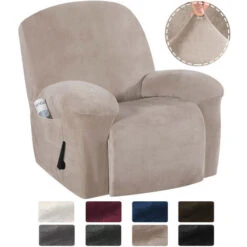 Washable Stretch Recliner Chair Cover Couch Cover (Khaki)