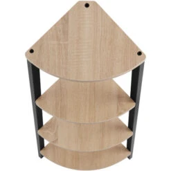 Corner Shelf Newbridge 4 Tiers - 4 Tier Corner Shelf, Corner Ladder Shelf, Ladder Shelf - Industrial Wood Light, Oak Sonoma -Living Room Furniture Store 94171223 3