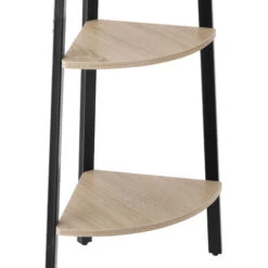 Corner Shelf Newbridge 4 Tiers - 4 Tier Corner Shelf, Corner Ladder Shelf, Ladder Shelf - Industrial Wood Light, Oak Sonoma -Living Room Furniture Store 94171223 5