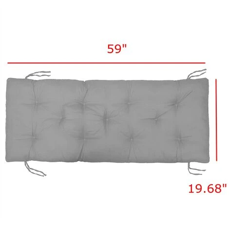 150x50X8CM Garden Outdoor Bench Cushion Non-Slip Chaise Chair Pad Seat Mat Grey 4 150x50X8CM Garden Outdoor Bench Cushion Non-Slip Chaise Chair Pad Seat Mat Grey - Image 2