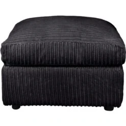 Collingdale Jumbo Cord Fabric Sofa Set (Black, Footstool)
