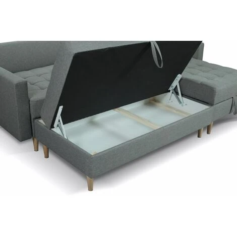 Oslo Corner Lounge Corner Sofa Bed With Ottoman - Grey 7 Oslo Corner Lounge Corner Sofa Bed With Ottoman - Grey - Image 5