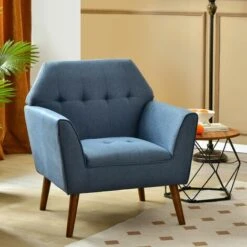 Modern Upholstered Accent Sofa Chair Button Tufted Armchair Leisure Single Sofa -Living Room Furniture Store 95126699 5