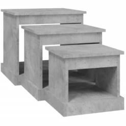 Nesting Tables 3 Pcs Concrete Grey Engineered Wood VidaXL -Living Room Furniture Store 95547376 5