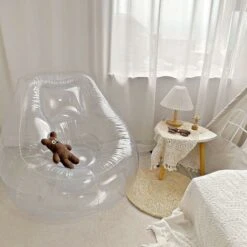 Transparent Inflatable Sofa For Home, Office, Outdoors, Travel, Camping, Picnics, Swimming Pool, 1 Piece -Living Room Furniture Store 95709826 3