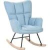 Modern Rocking Chair Polyester Fabric Upholstery Wooden Rockers Blue Oulu 2 Modern Rocking Chair Polyester Fabric Upholstery Wooden Rockers Blue Oulu -Living Room Furniture Store 95821428 1