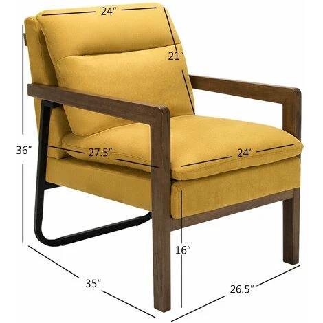 Modern Accent Armchair Fabric Padded Single Sofa Chair Home Leisure Lounge Sofa 4 Modern Accent Armchair Fabric Padded Single Sofa Chair Home Leisure Lounge Sofa - Image 2