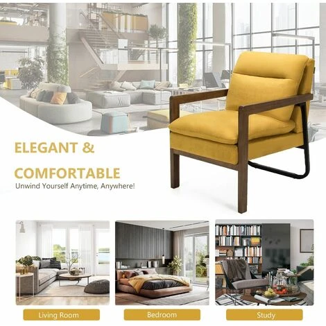 Modern Accent Armchair Fabric Padded Single Sofa Chair Home Leisure Lounge Sofa 7 Modern Accent Armchair Fabric Padded Single Sofa Chair Home Leisure Lounge Sofa - Image 5
