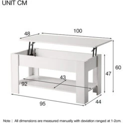 Lift Up Top Coffee Table With Storage And Shelf Living Room(White) 11 Lift Up Top Coffee Table With Storage And Shelf Living Room(White) -Living Room Furniture Store 97235965 5