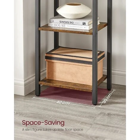 Songmics VASAGLE 6-Tier Bookshelf, Bookcase, Shelving Unit, For Office, Study, Living Room, Bedroom, 30 X 40 X 187.5 Cm, Industrial, Rustic Brown And Black LLS101B01 5 Songmics VASAGLE 6-Tier Bookshelf, Bookcase, Shelving Unit, For Office, Study, Living Room, Bedroom, 30 X 40 X 187.5 Cm, Industrial, Rustic Brown And Black LLS101B01 - Image 3