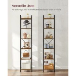 Songmics VASAGLE 6-Tier Bookshelf, Bookcase, Shelving Unit, For Office, Study, Living Room, Bedroom, 30 X 40 X 187.5 Cm, Industrial, Rustic Brown And Black LLS101B01 10 Songmics VASAGLE 6-Tier Bookshelf, Bookcase, Shelving Unit, For Office, Study, Living Room, Bedroom, 30 X 40 X 187.5 Cm, Industrial, Rustic Brown And Black LLS101B01 -Living Room Furniture Store 97307444 4