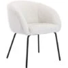 Faux Fur Armchair Modern Occasional Tub Chair With Metal Legs For Bedroom Living Room, White -Living Room Furniture Store 97826749 1