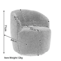 Swivel Barrel Chair Living Room Small Corner Chairs Comfy Round Sofa Chair Boucle Accent Chair -Living Room Furniture Store 98091761 5