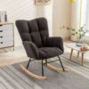 Modern Rocking Accent Chair Teddy Velvet Uplostered Rocker Armchair -Living Room Furniture Store 98091767 1