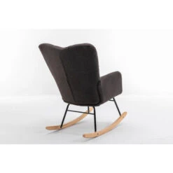 Modern Rocking Accent Chair Teddy Velvet Uplostered Rocker Armchair -Living Room Furniture Store 98091767 5