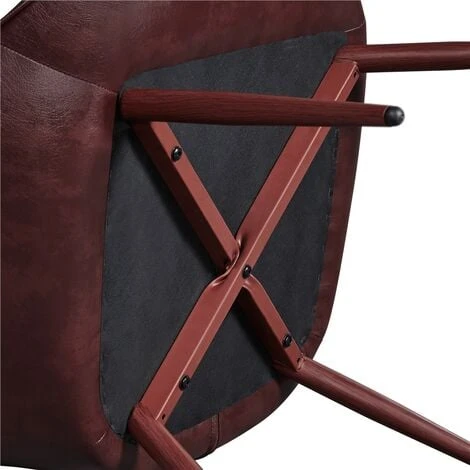 Yaheetech Accent Chair Modern Faux Leather Arm Chair, W73 X D79.5 X H98cm, Chestnut Brown 6 Yaheetech Accent Chair Modern Faux Leather Arm Chair, W73 X D79.5 X H98cm, Chestnut Brown - Image 4