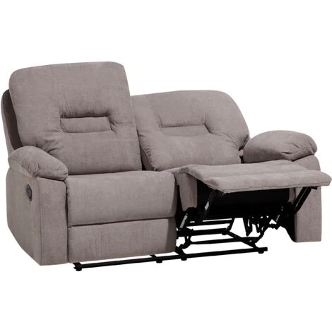 Modern Fabric Recliner Sofa Manual Reclining Padded 2 Seater Beige Bergen 3 Modern Fabric Recliner Sofa Manual Reclining Padded 2 Seater Beige Bergen