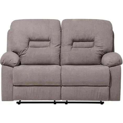 Modern Fabric Recliner Sofa Manual Reclining Padded 2 Seater Beige Bergen 6 Modern Fabric Recliner Sofa Manual Reclining Padded 2 Seater Beige Bergen - Image 4