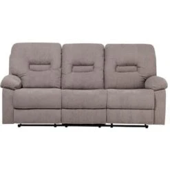 Modern Fabric Recliner Sofa Manual Reclining Padded 3 Seater Beige Bergen -Living Room Furniture Store 9857647 4