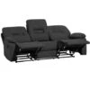 Modern Fabric Recliner Sofa Manual Reclining Padded 3 Seater Grey Bergen -Living Room Furniture Store 9857648 1