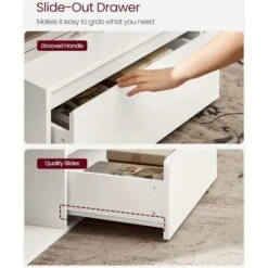 Songmics VASAGLE Coffee Table, Cocktail Table, With A Large Drawer, Large Storage, Modern Style, 55 X 100 X 45 Cm, For Living Room, Rustic Walnut And White LCT208T41 -Living Room Furniture Store 98766487 4