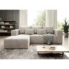 Stripes Jumbo Cord Left Hand Facing Corner Sofa Bed - Cream -Living Room Furniture Store 98816385 1