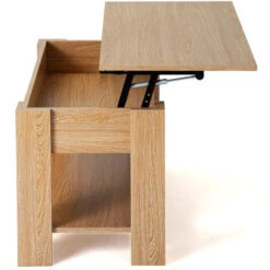 Oak Finish Wooden Lift Up Coffee Table Living Room Furniture With Extra Space(Oak) 9 Oak Finish Wooden Lift Up Coffee Table Living Room Furniture With Extra Space(Oak) -Living Room Furniture Store 99027897 3