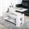 Lift Up Coffee Table Living Room Furniture With Extra Space(White) -Living Room Furniture Store 99027904 1