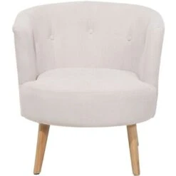 Modern Low Back Fabric Tub Accent Chair Living Room Off-White Odenzen -Living Room Furniture Store 9989470 4 1