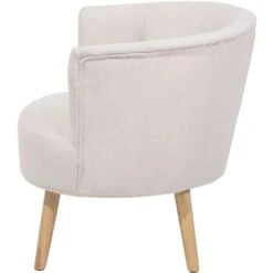 Modern Low Back Fabric Tub Accent Chair Living Room Off-White Odenzen -Living Room Furniture Store 9989470 5
